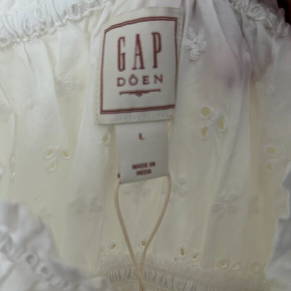NWT Gap × DÔEN Eyelet Midi Dress in white, size L - Picture 5 of 5